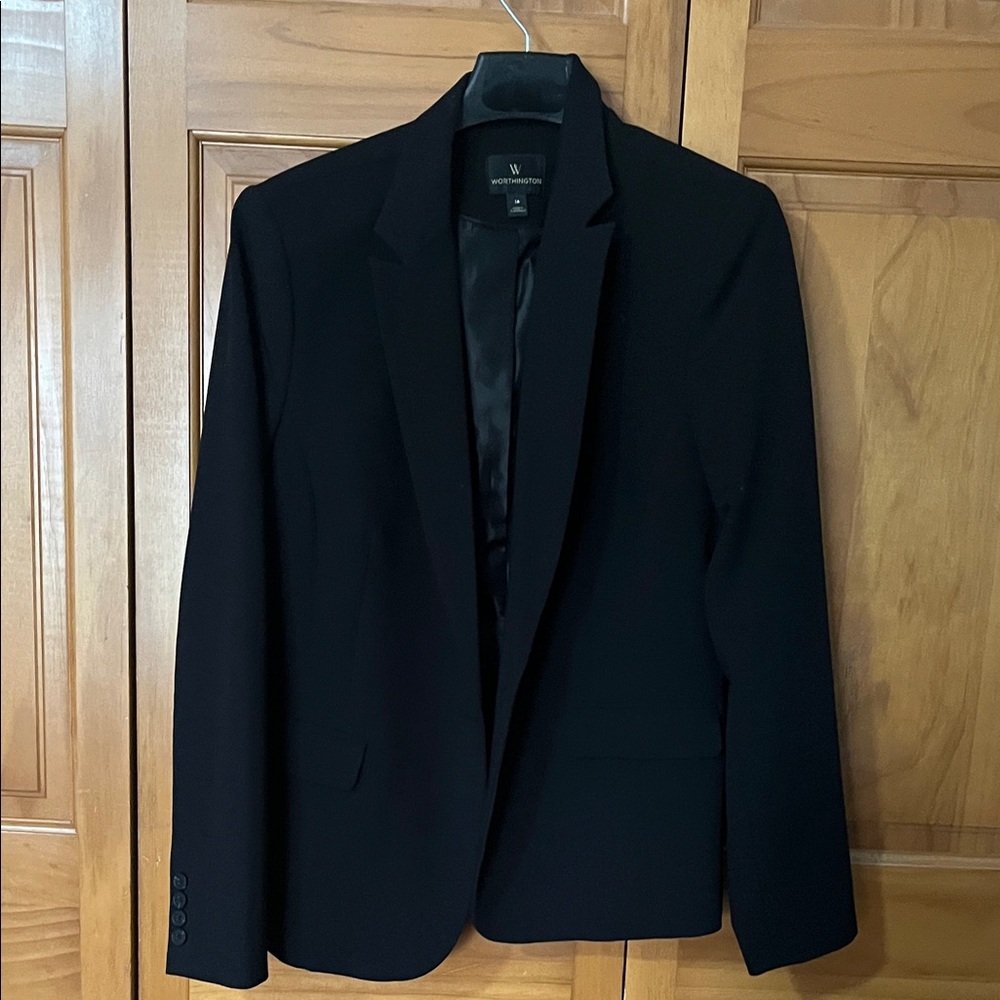 Worthington Navy women’s sz 14 Single-Button Blazer with Notch Lapel